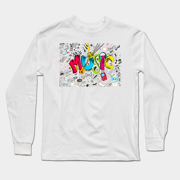 Musical Instrument Long Sleeve T-Shirt by I-Heart-All